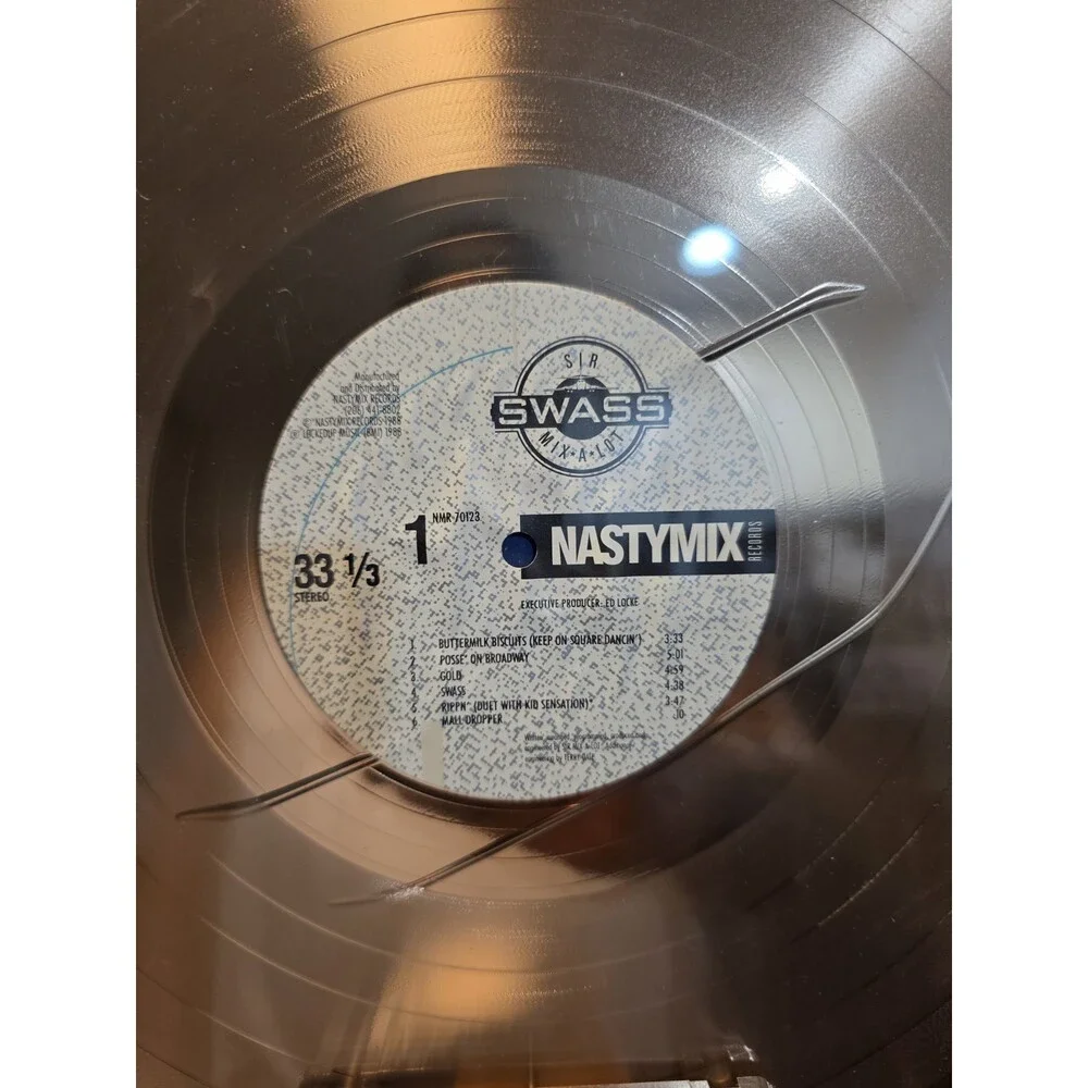 Vintage Sir Mix A Lot Swass Certified RIAA Gold Sales Award Plate Blank Presenta